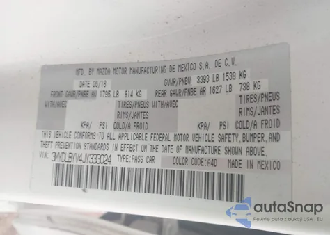 2018 Toyota Yaris Ia z USA, uszkodzony, nr VIN 3MYDLBYV4JY333024